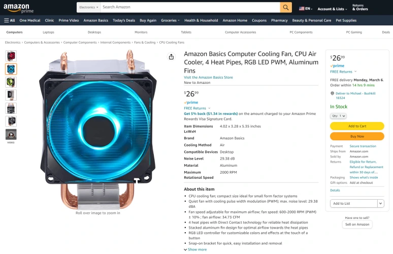 Amazon Basics House品牌进军PC零部件市场